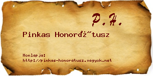 Pinkas Honorátusz névjegykártya