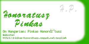 honoratusz pinkas business card